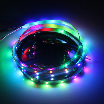 WS2811 RGB LED pásik, 12V, 30 LED, 5050 SMD, holá PCB doska, prenasledujúci svetelný efekt, dĺžka 5 m