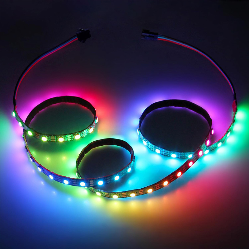 5V RGB LED pásik pre ambientné osvetlenie, programovateľný, s integrovaným IC, obnova prerušenia, 5050 RGB prispôsobiteľná inteligentná páska