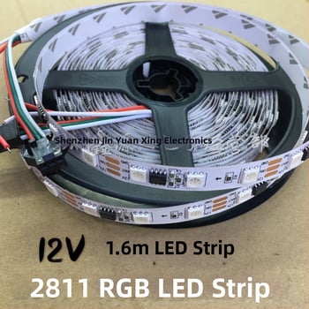 WS2811 IC vonkajšia holá doska RGB LED pásik, 12V, 5050 RGB, programovateľný, 60 LED