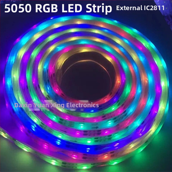 WS2811 IC vonkajšia holá doska RGB LED pásik, 12V, 5050 RGB, programovateľný, 60 LED