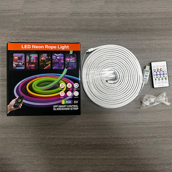 Sada LED pásik 5V s USB, RGB neonová zmena farieb, ovládanie cez aplikáciu, hudobný rytmus a zvukový senzor, DIY dekoratívny svetelný pás
