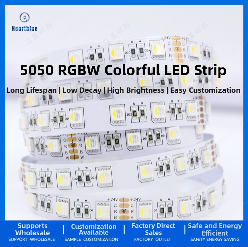 RGBW LED pás s 5050, štyri v jednom, nízke napätie 12V/24V, dĺžka 5 m