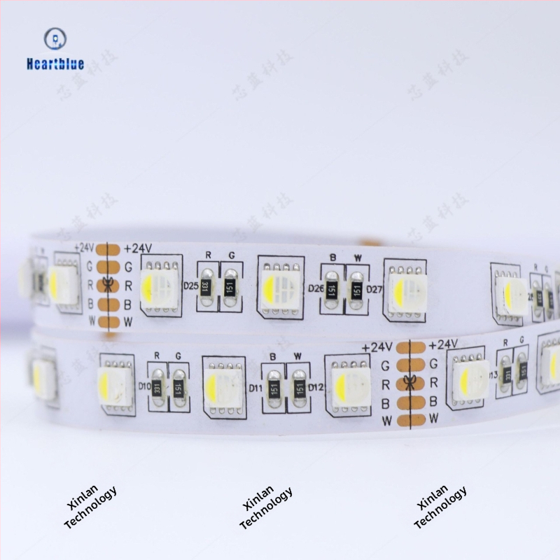 RGBW LED pás s 5050, štyri v jednom, nízke napätie 12V/24V, dĺžka 5 m