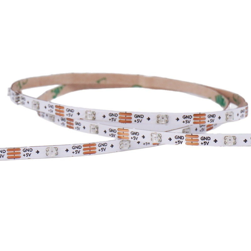 5V tenký RGB LED pás pre diorámové modely áut, 2,7 mm, flexibilný, plnofarebný