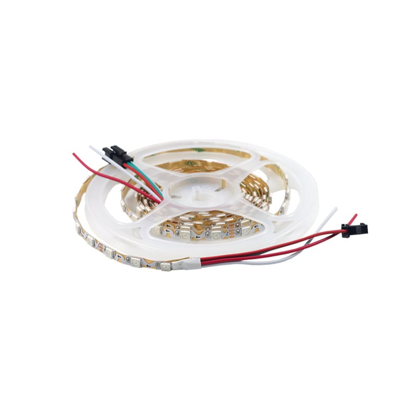 WS2812B úzky S-tvar LED pás s plnofarebnými LED, 60 LED, 60 segmentov, zabudovaný IC, programovateľné svetelné efekty, meteoritové svetlá, 5V