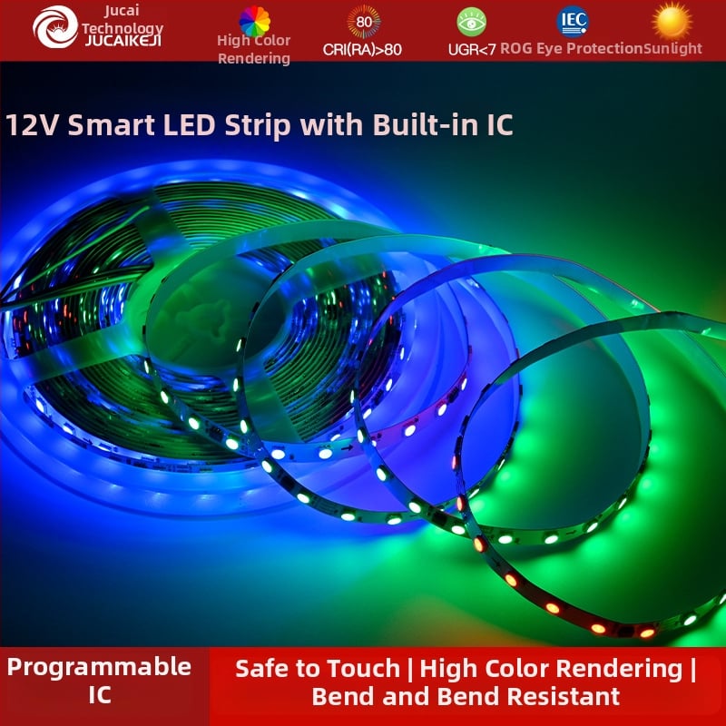 TM1934A 5050 RGB LED pás s externým IC, programovateľný plnofarebný LED pás, funkcia obnovenia z prerušenia