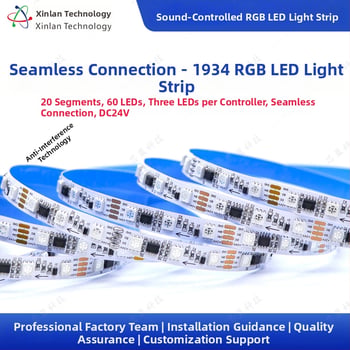 24V RGB LED pásik, 60 LED, 20 segmentov, inteligentné programovanie, pre bar, KTV a domov