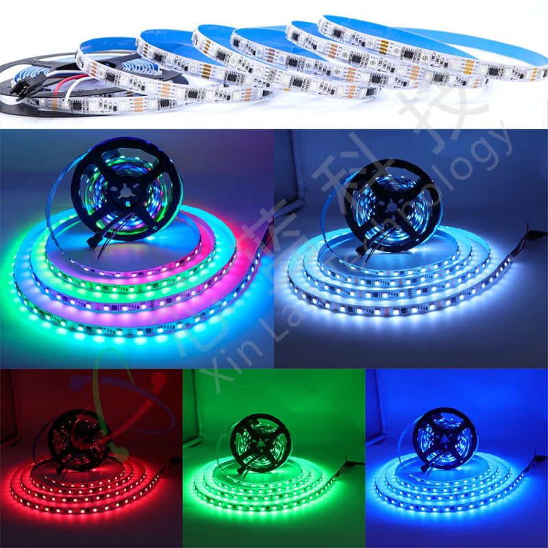 24V RGB LED pásik, 60 LED, 20 segmentov, inteligentné programovanie, pre bar, KTV a domov