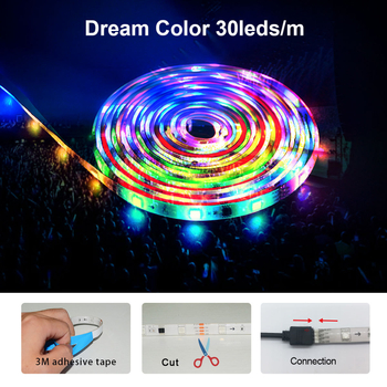 WS8BLED 5050 RGB LED pás s vstavaným IC, stmievateľný a programovateľný 5V WS2812B