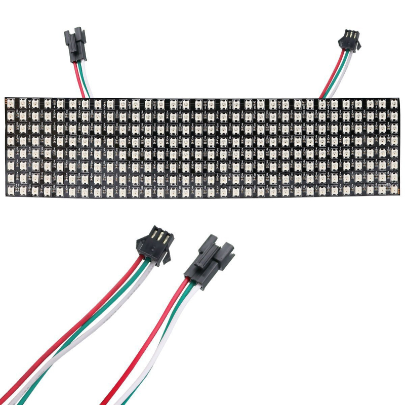 Pružný plnofarebný RGB pixelový displej WS2812B SK6812 – pixelová matica 8×32, 16×16, 8×8