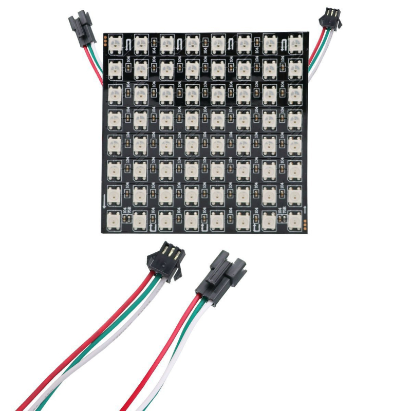 Pružný plnofarebný RGB pixelový displej WS2812B SK6812 – pixelová matica 8×32, 16×16, 8×8