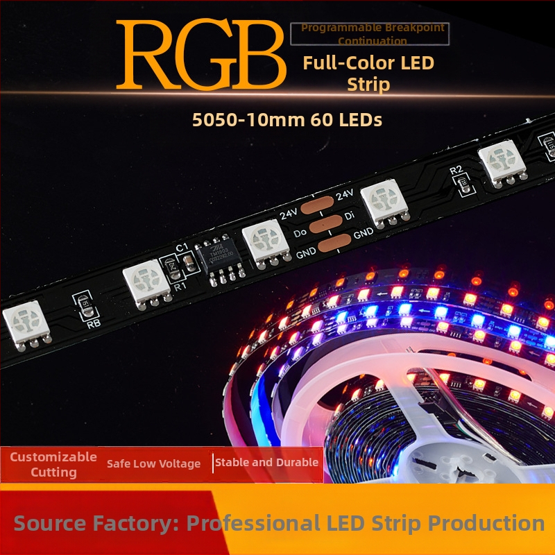 Nízkonapäťová LED páska 5V/12V, RGB 2812, vonkajšia 5050, farebná atmosférická lišta