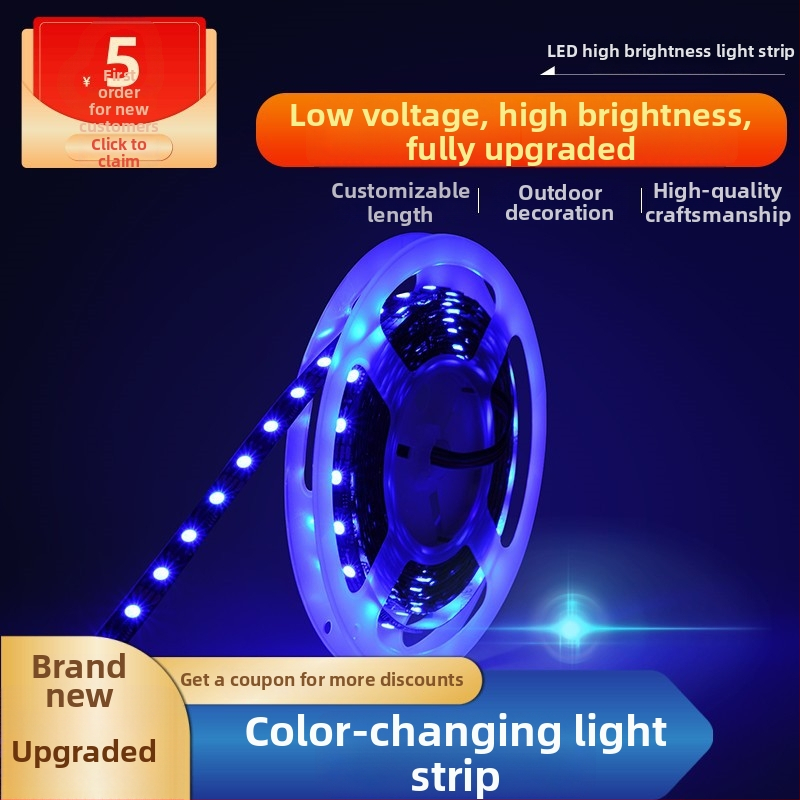 Nízkonapäťová LED páska 5V/12V, RGB 2812, vonkajšia 5050, farebná atmosférická lišta