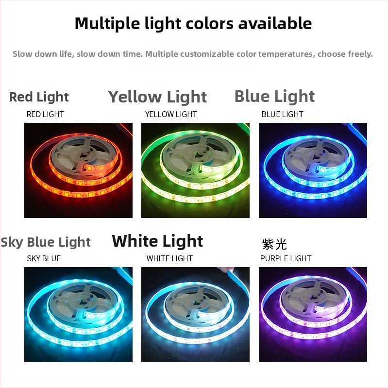 5050 RGB LED pásik, 60 LED, ovládanie cez Bluetooth aplikáciu, inteligentná zmena farieb
