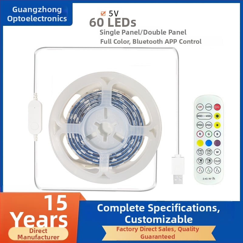 5050 RGB LED pásik, 60 LED, ovládanie cez Bluetooth aplikáciu, inteligentná zmena farieb