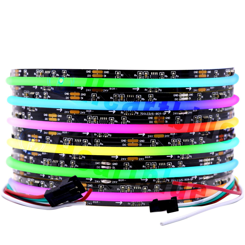 COB viacfarebný LED pás s nízkym napätím, 5V/12V/24V, 20W/m, 712 LED/m, stmievateľný ovládaním kontroléru, 180° lúč, pre osvetlenie pódia, dĺžka 1–5 m