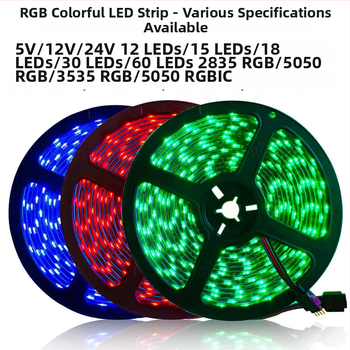 RGB LED pás s pružným farebným osvetlením, 5V/12V/24V/36V, do spálne, do obývačky, na dvore a na pozadie televízora