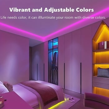 RGB LED pásik 5050 s flexibilnou doskou, 24-tlačidové diaľkové ovládanie, televízne atmosférové osvetlenie a domáci dekor, farby menia sa