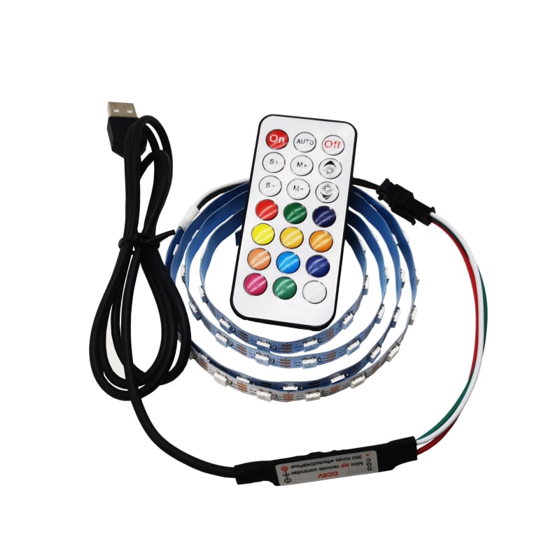 RGB vodotesný LED pás, dĺžka 1 m, 5050 LED, 12V, model 2811, vstavaný IC