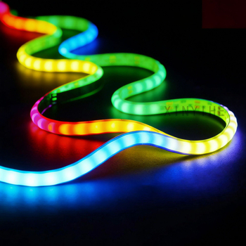 5V COB LED pás pre vnútro auta, RGB plné farby, šírka 5 mm, 100 LED, diaľkové ovládanie, efekt tečúcej vody
