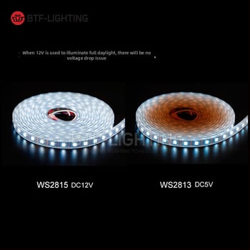 Pás LED 5050 RGB s integrovaným čipom WS2815, adresovateľný, plnobarevný, 12V