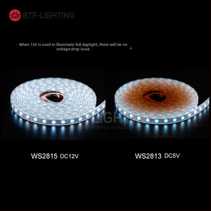 Pás LED 5050 RGB s integrovaným čipom WS2815, adresovateľný, plnobarevný, 12V
