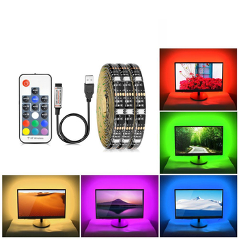 RGB LED pás s napätím 5V 5050 s USB bezdrôtovým diaľkovým ovládaním pre pozadie televízie a počítača
