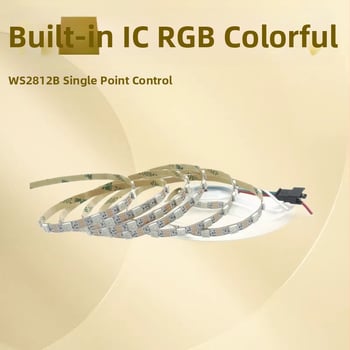 WS2812B RGB LED pás — úzka 5 mm, 60 LED 5050, vstavaný IC, diaľkové ovládanie, 3535RGB Mäkké svetlo