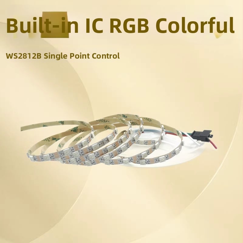 WS2812B RGB LED pás — úzka 5 mm, 60 LED 5050, vstavaný IC, diaľkové ovládanie, 3535RGB Mäkké svetlo