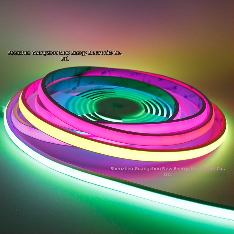 RGB COB LED pásik, vonkajší IP67 vodotesný, stmievateľný s inteligentnou hlasovou kontrolou, 24V, dĺžka 5 m, šírka 12 mm, 90 CRI, 12 W/m, 720 LED, uhol lúča 180°