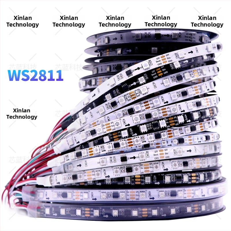 WS2811 RGB pás 12V, 5050, môžete odrezať na segmenty, 3 LED na riadič, farebné prechody svetla