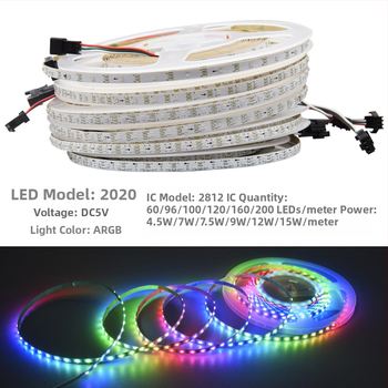 RGB farebný LED pás, 160 LED, 2835, 5V, dĺžka 1000 mm, šírka 5 mm, lúč 120°, stmievateľný, CE certifikát, Nie je vodotesný, Séria: Farebné zvýraznenie, Značka: XQZM