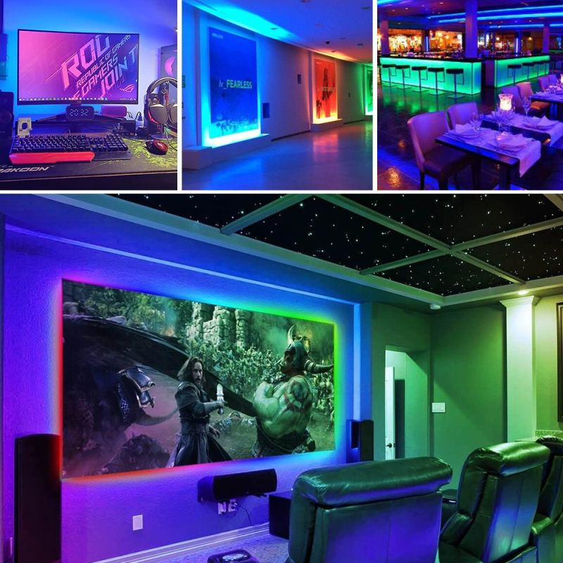 RGB LED pásiková súprava 5050 so zmenou farieb, Bluetooth a Wi-Fi graffiti ovládač, blisterové balenie, LED so stmievateľnosťou