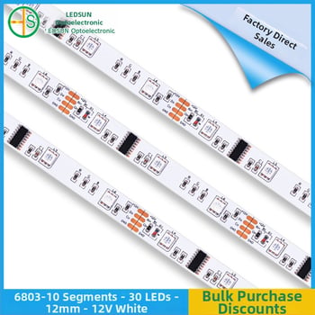 5050 RGB adresný LED pásik 12V, 6803IC, vysoká svietivosť, meniace sa farby, efekt prúdového vodopádu