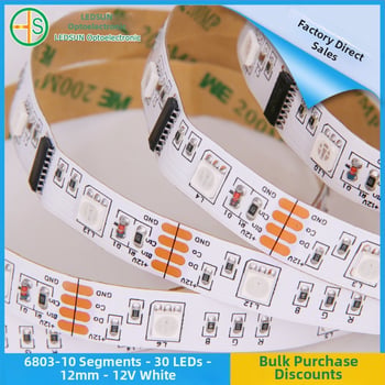 5050 RGB adresný LED pásik 12V, 6803IC, vysoká svietivosť, meniace sa farby, efekt prúdového vodopádu