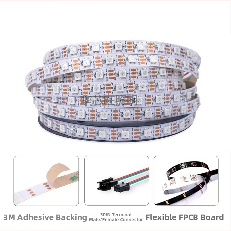 RGB LED pás 5050 s diaľkovým ovládaním a ovládaním cez mobilnú aplikáciu, hudobná synchronizácia, strihateľný na požadovanú dĺžku, mimoriadne jasný