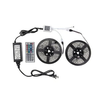 5050 RGB LED pásik sada, 60 LED, dĺžka 5 m, vodotesný, 12V, diaľkové ovládanie, stmievateľný, 14.4W, epoxidový náter, CE certifikát