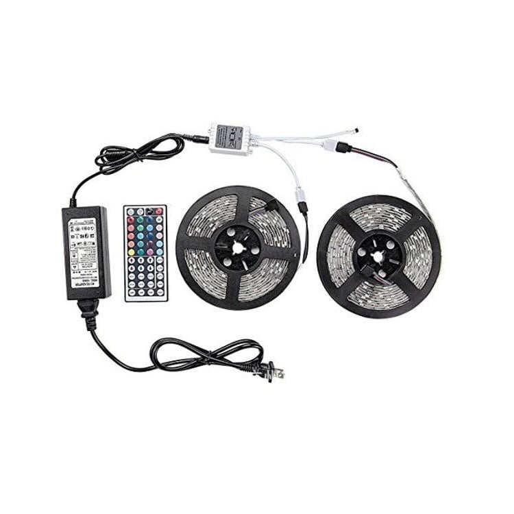 5050 RGB LED pásik sada, 60 LED, dĺžka 5 m, vodotesný, 12V, diaľkové ovládanie, stmievateľný, 14.4W, epoxidový náter, CE certifikát