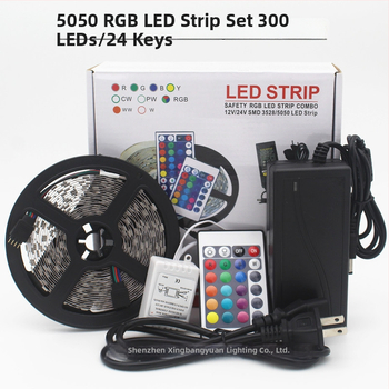 LED pásik 12V, 5050 RGB, 5 m set, epoxidové potiahnutie, vodotesnosť IP65, zmena farieb, pružný pásik so 60 LED, balenie v farebnej krabičke