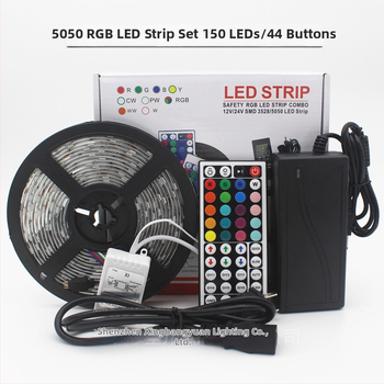 LED pásik 12V, 5050 RGB, 5 m set, epoxidové potiahnutie, vodotesnosť IP65, zmena farieb, pružný pásik so 60 LED, balenie v farebnej krabičke