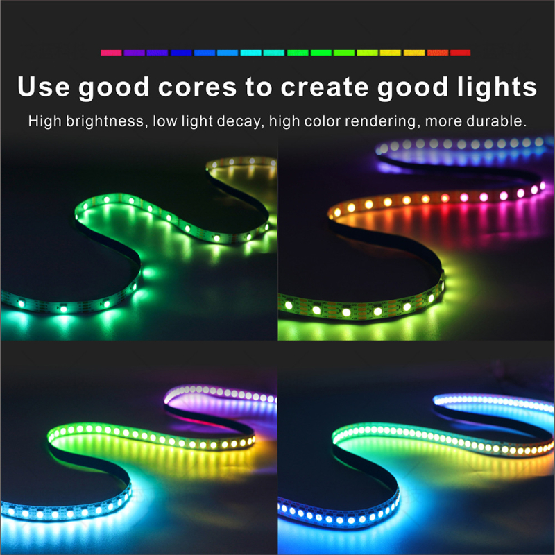 WS2815 RGB LED pás s vstavaným IC, programovateľný, ohybný, 12V