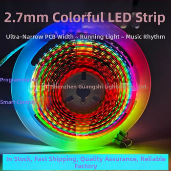 RGB LED pás s fiktívnou farbou WS2812B s hudobným rytmom, 5V, 0807 SMD, dĺžka 5 m