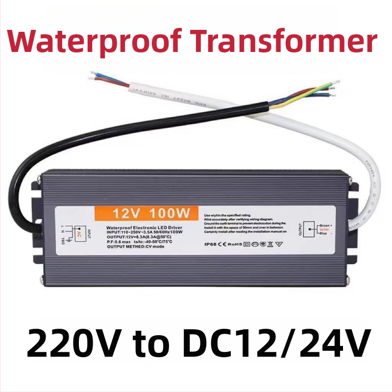 LED vonkajšie vodotesné prepínacie napájanie 220V na 12V pre svetelný reklamný nápis, transformátor 12V 400W