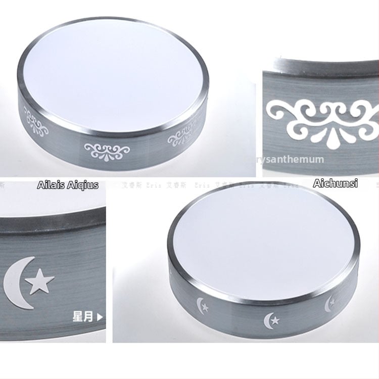 LED stropný kryt svietidla, kruhový set, zliatina hliníka, model Star Moon, moderný minimalistický štýl