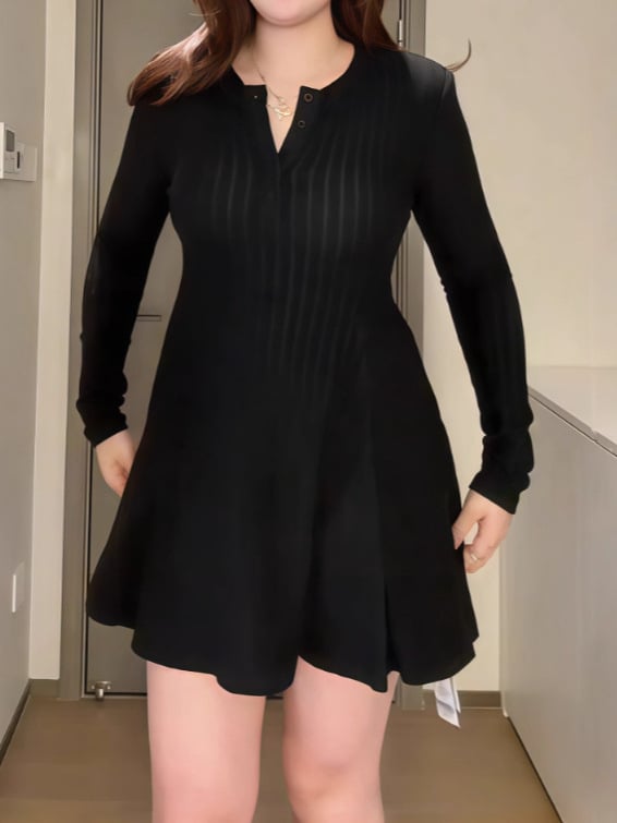 Plus-size pletené šaty s V výstrihom na jeseň-zimu, lichotivé pre krivky, inšpirované Hepburn štýlom, dlhé šaty s A-línou