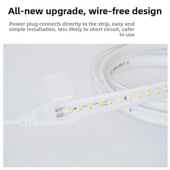 LED pás s vulkanizovaným povlakom, 220V, 2835, 120 LED, 60 LED/m, 4000K neutrálna biela, vysoký jas, nevodotesná