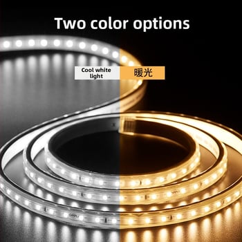LED pás s vulkanizovaným povlakom, 220V, 2835, 120 LED, 60 LED/m, 4000K neutrálna biela, vysoký jas, nevodotesná