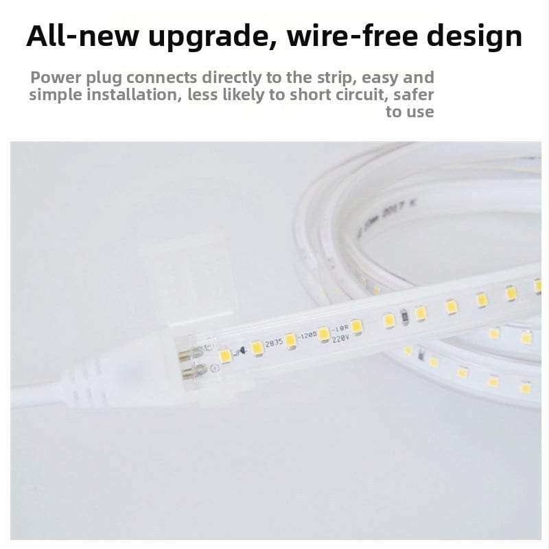 LED pás s vulkanizovaným povlakom, 220V, 2835, 120 LED, 60 LED/m, 4000K neutrálna biela, vysoký jas, nevodotesná