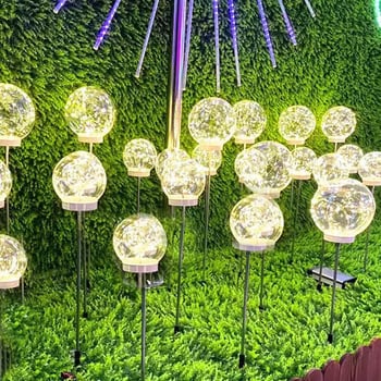 Solárna LED guľová lampa s meďou drôtom, vonkajšie použitie, IP65 vodeodolná
