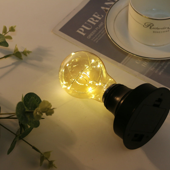 Edison LED žiarovka s medeným vodičom, A60 béžová farba, dekoratívne svetlo do chodby a balkóna, retro štýl